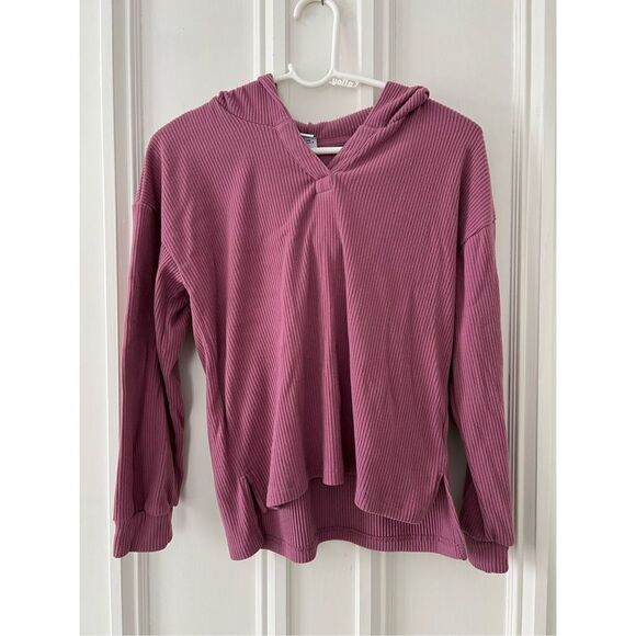 Old navy girl’s dark pink ribbed lightweight hoodie sweatshirt XL - Picture 1 of 5